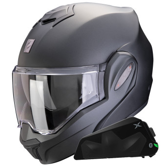 Modular Scorpion Exo Tech Evo Pro Solid Black Matt + Kit bluetooth Exo-Com Link-1C