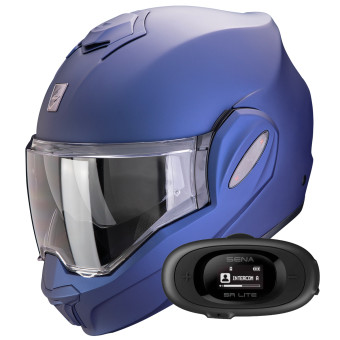 Modular Scorpion Exo Tech Evo Pro Solid Blue Matt + Kit bluetooth 5R Lite