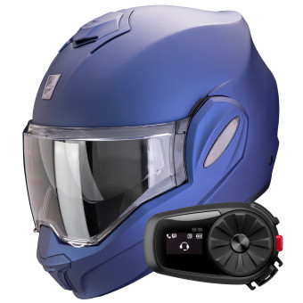 Modular Scorpion Exo Tech Evo Pro Solid Blue Matt + Kit Bluetooth 5S