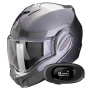 Casque Modular Scorpion Exo Tech Evo Pro Solid Grey + Kit bluetooth 5R Lite