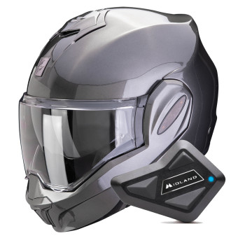 Modular Scorpion Exo Tech Evo Pro Solid Grey + Kit Bluetooth BT Mini