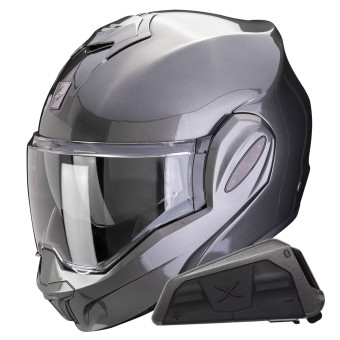 Modular Scorpion Exo Tech Evo Pro Solid Grey + Kit bluetooth Exo-Com Link-1