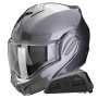 Casque Modular Scorpion Exo Tech Evo Pro Solid Grey + Kit bluetooth Exo-Com Link-1