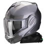 Casque Modular Scorpion Exo Tech Evo Pro Solid Grey + Kit bluetooth Exo-Com Link-1C