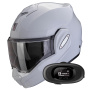 Casque Modular Scorpion Exo Tech Evo Pro Solid Light Grey + Kit bluetooth 5R Lite