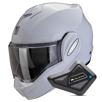 Modular Scorpion Exo Tech Evo Pro Solid Light Grey + Kit Bluetooth BT Mini