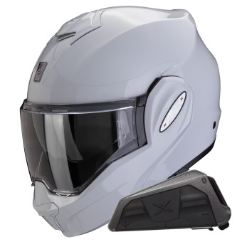 Modular Scorpion Exo Tech Evo Pro Solid Light Grey + Kit bluetooth Exo-Com Link-1