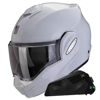 Modular Scorpion Exo Tech Evo Pro Solid Light Grey + Kit bluetooth Exo-Com Link-1C
