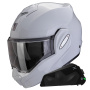 Casque Modular Scorpion Exo Tech Evo Pro Solid Light Grey + Kit bluetooth Exo-Com Link-1C