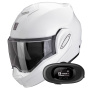 Casque Modular Scorpion Exo Tech Evo Pro White + Kit bluetooth 5R Lite