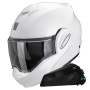 Casque Modular Scorpion Exo Tech Evo Pro White + Kit bluetooth Exo-Com Link-1C