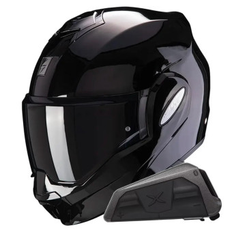 Modular Scorpion Exo Tech Evo Solid Black + Kit bluetooth Exo-Com Link-1