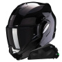 Casque Modular Scorpion Exo Tech Evo Solid Black + Kit bluetooth Exo-Com Link-1C