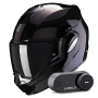 Casque Modular Scorpion Exo Tech Evo Solid Black + Kit Bluetooth Lokui K30