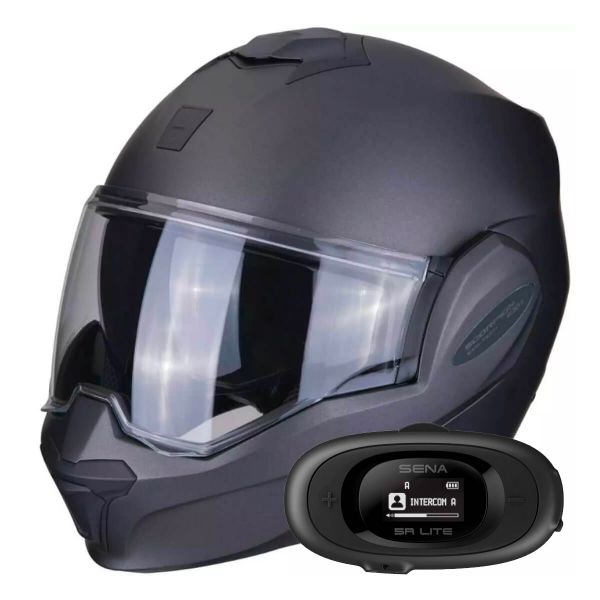 Modular Scorpion Exo Tech Evo Solid Matt Anthracite + Kit bluetooth 5R Lite Modular Scorpion Exo Tech Evo Solid Matt Anthracite + Kit bluetooth 5R Lite