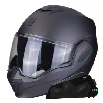 Modular Scorpion Exo Tech Evo Solid Matt Anthracite + Kit bluetooth Exo-Com Link-1C