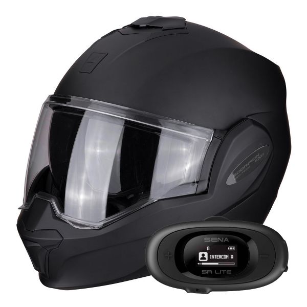 Modular Scorpion Exo Tech Evo Solid Matt Black + Kit bluetooth 5R Lite Modular Scorpion Exo Tech Evo Solid Matt Black + Kit bluetooth 5R Lite