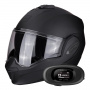Casque Modular Scorpion Exo Tech Evo Solid Matt Black + Kit bluetooth 5R Lite