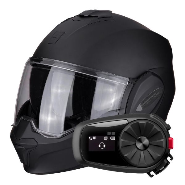 Modular Scorpion Exo Tech Evo Solid Matt Black + Kit Bluetooth 5S Modular Scorpion Exo Tech Evo Solid Matt Black + Kit Bluetooth 5S