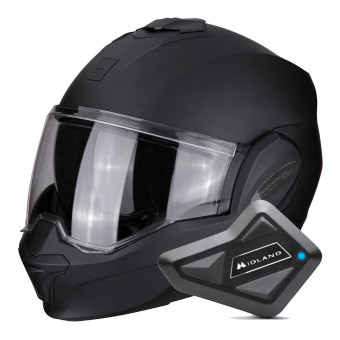 Modular Scorpion Exo Tech Evo Solid Matt Black + Kit Bluetooth BT Mini