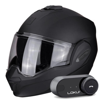 Modular Scorpion Exo Tech Evo Solid Matt Black + Kit Bluetooth Lokui K30