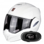 Casque Modular Scorpion Exo Tech Evo Solid White + Kit bluetooth 5R Lite