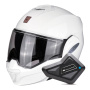 Casque Modular Scorpion Exo Tech Evo Solid White + Kit Bluetooth BT Mini