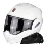 Casque Modular Scorpion Exo Tech Evo Solid White + Kit bluetooth Exo-Com Link-1C