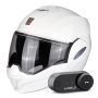 Casque Modular Scorpion Exo Tech Evo Solid White + Kit Bluetooth Lokui K30