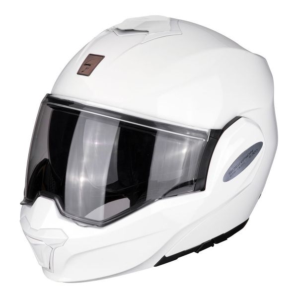 Scorpion Exo Tech Evo Solid White + Kit bluetooth 5R Lite