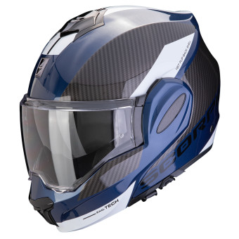 Scorpion Exo Tech Evo Team Blue Black White + Kit bluetooth Exo-Com Link-1