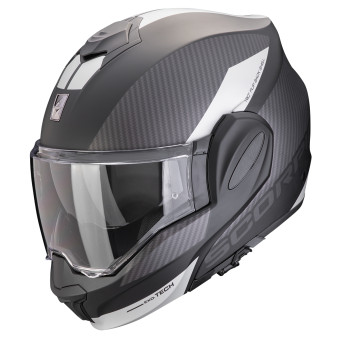Scorpion Exo Tech Evo Team Matt Black Silver + Kit Bluetooth BT Mini