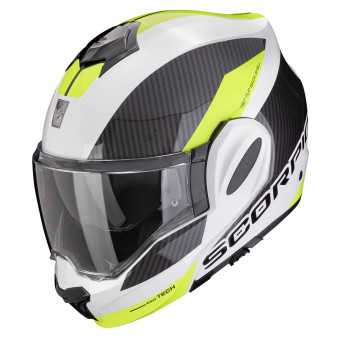 Scorpion Exo Tech Evo Team White Yellow Fluo + Kit bluetooth Exo-Com Link-1C