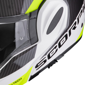 Scorpion Exo Tech Evo Team White Yellow Fluo + Kit bluetooth Exo-Com Link-1C