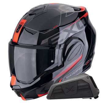 Modular Scorpion Exo Tech Evo Traveller Black Red + Kit bluetooth Exo-Com Link-1
