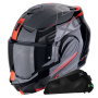 Casque Modular Scorpion Exo Tech Evo Traveller Black Red + Kit bluetooth Exo-Com Link-1C