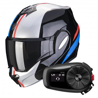 Modular Scorpion Exo Tech Forza Black Silver Red + Kit Bluetooth 5S