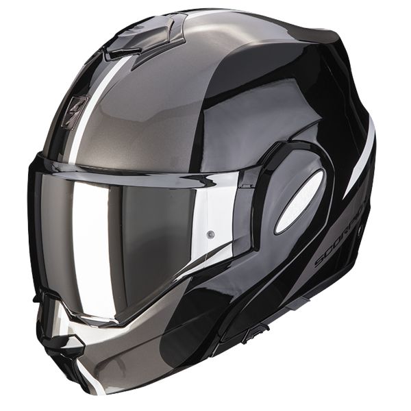 Scorpion Exo Tech Forza Black Silver + Kit Bluetooth SMH5