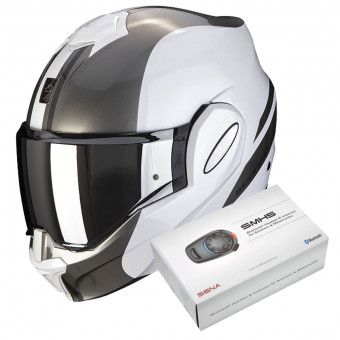 Modular Scorpion Exo Tech Forza Pearl White Silver + Kit Bluetooth SMH5