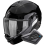 Casque Modular Scorpion Exo-Tech II Solid Black + Kit Bluetooth BT Mini
