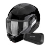 Casque Modular Scorpion Exo-Tech II Solid Black + Kit Bluetooth Spirit