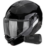 Casque Modular Scorpion Exo-Tech II Solid Black + Kit Bluetooth Spirit