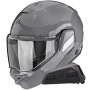 Casque Modular Scorpion Exo-Tech II Solid Cement Grey + Kit bluetooth Exo-Com Link-1