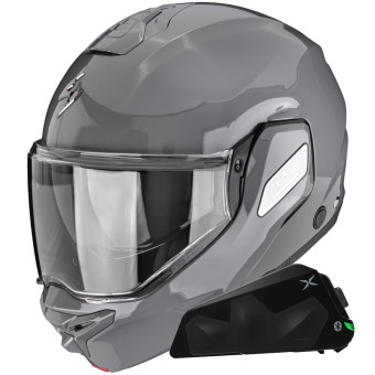 Modular Scorpion Exo-Tech II Solid Cement Grey + Kit bluetooth Exo-Com Link-1C