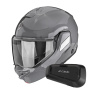 Casque Modular Scorpion Exo-Tech II Solid Cement Grey + Kit Bluetooth Spirit