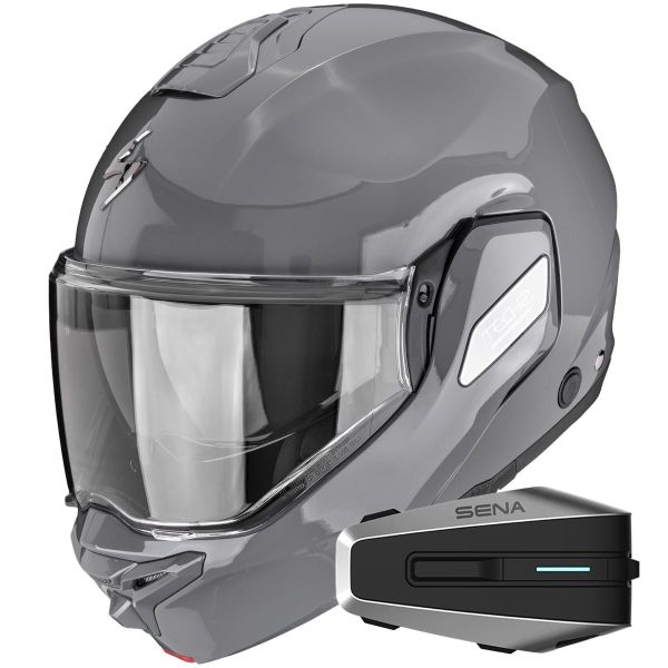 Modular Scorpion Exo-Tech II Solid Cement Grey + Kit Bluetooth Vortex HD
