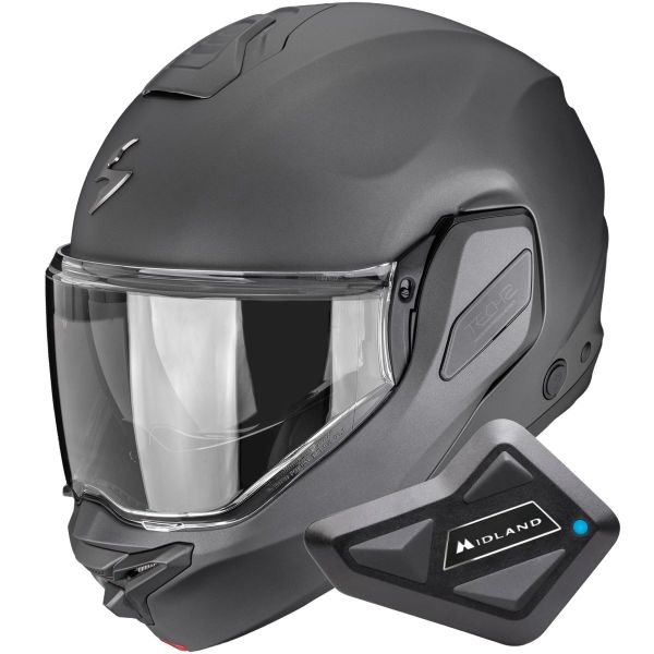 Modular Scorpion Exo-Tech II Solid Matt Anthracite + Kit Bluetooth BT Mini