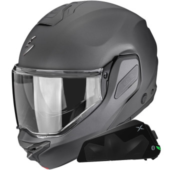 Modular Scorpion Exo-Tech II Solid Matt Anthracite + Kit bluetooth Exo-Com Link-1C