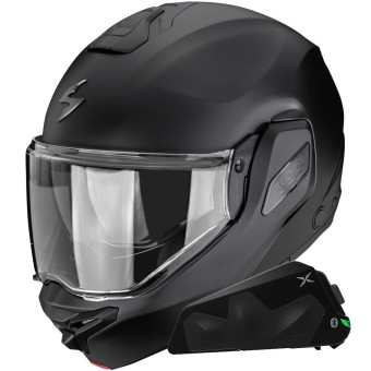 Modular Scorpion Exo-Tech II Solid Matt Black + Kit bluetooth Exo-Com Link-1C