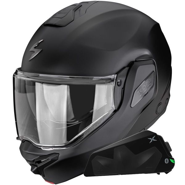 Modular Scorpion Exo-Tech II Solid Matt Black + Kit bluetooth Exo-Com Link-1C
